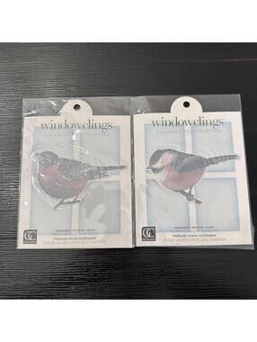 Giftcraft Windowclings Bird Window Decals Reusable Safety Vinyl Set Of 2 New